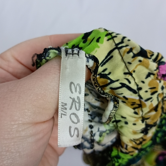 Artsy Vacation Elegant Boho Dopamine Green Peacock Print Summer‎ Dress (#640) - Picture 2 of 9